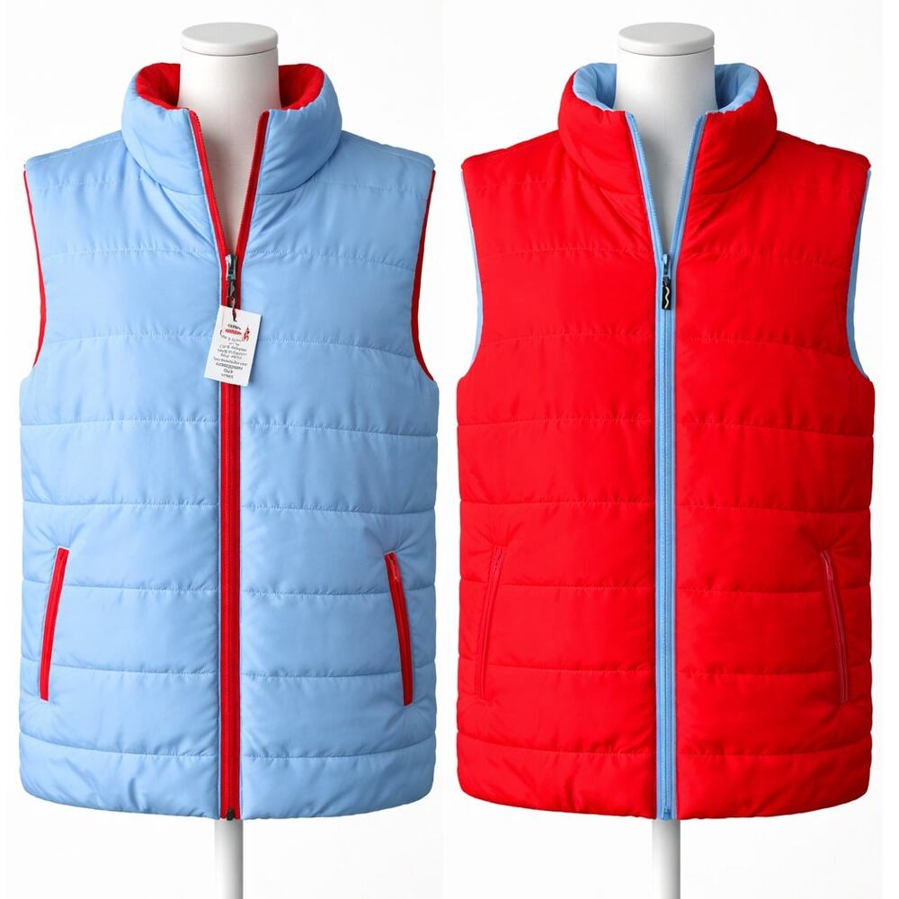 Crayola x Kohl’s Kids Reversible Puffer Vest Blue Red Full Zip Size Large 14-16